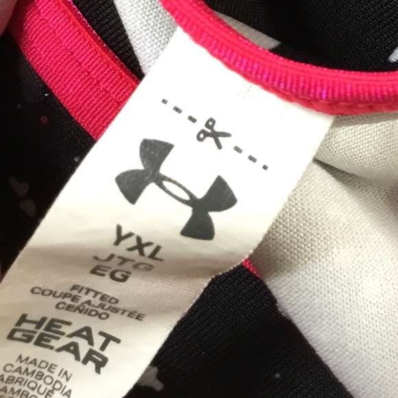 UNDER ARMOUR Girls size Y XL HEAT GEAR PAINT SPLATTERED SPORTS BRA - Picture 3 of 3